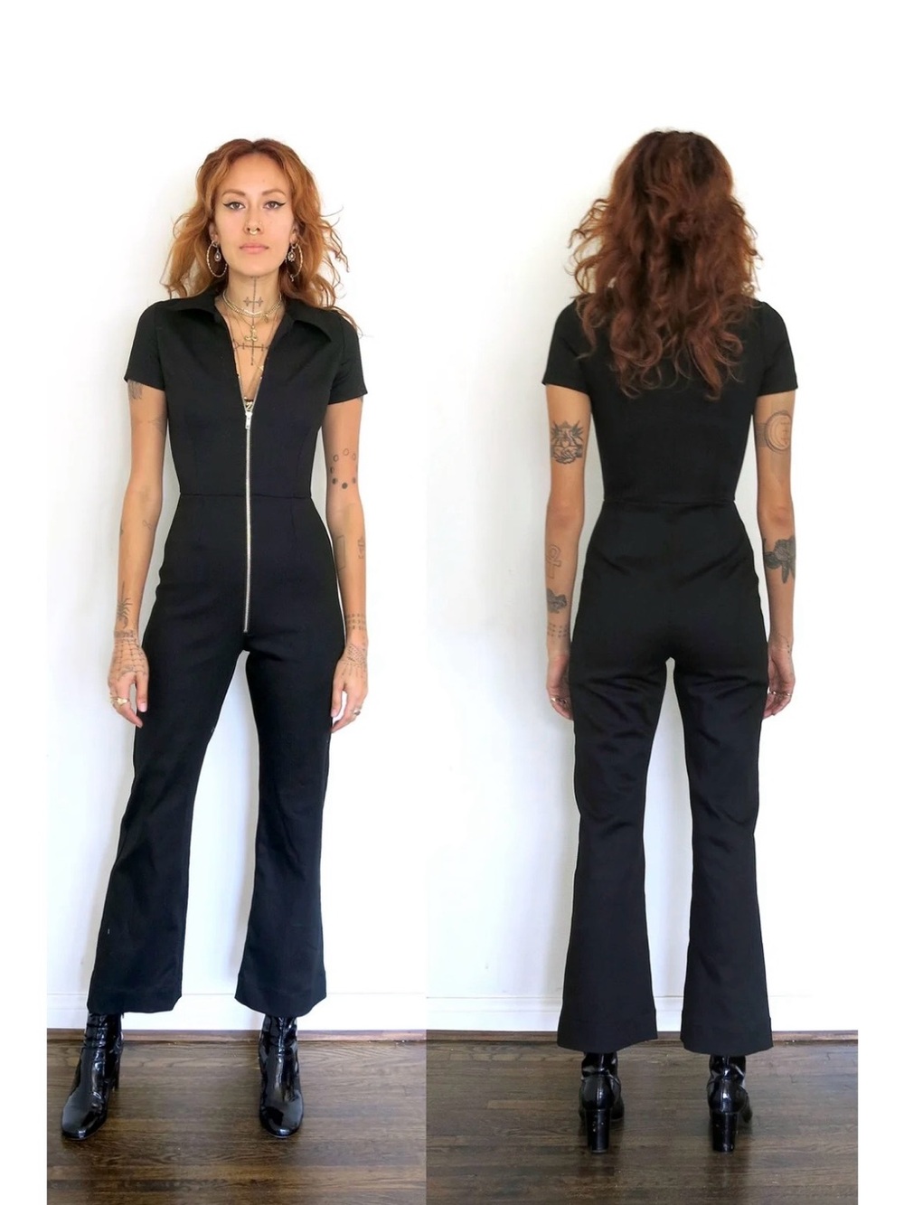 ROSECUT Black Zip Front Jumpsuit